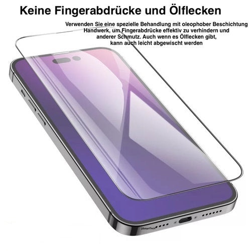 iPhone 14 / 14 Plus / iPhone 14 Pro und 14 Pro Max Panzerglas 9H mit Schwarz Linie
