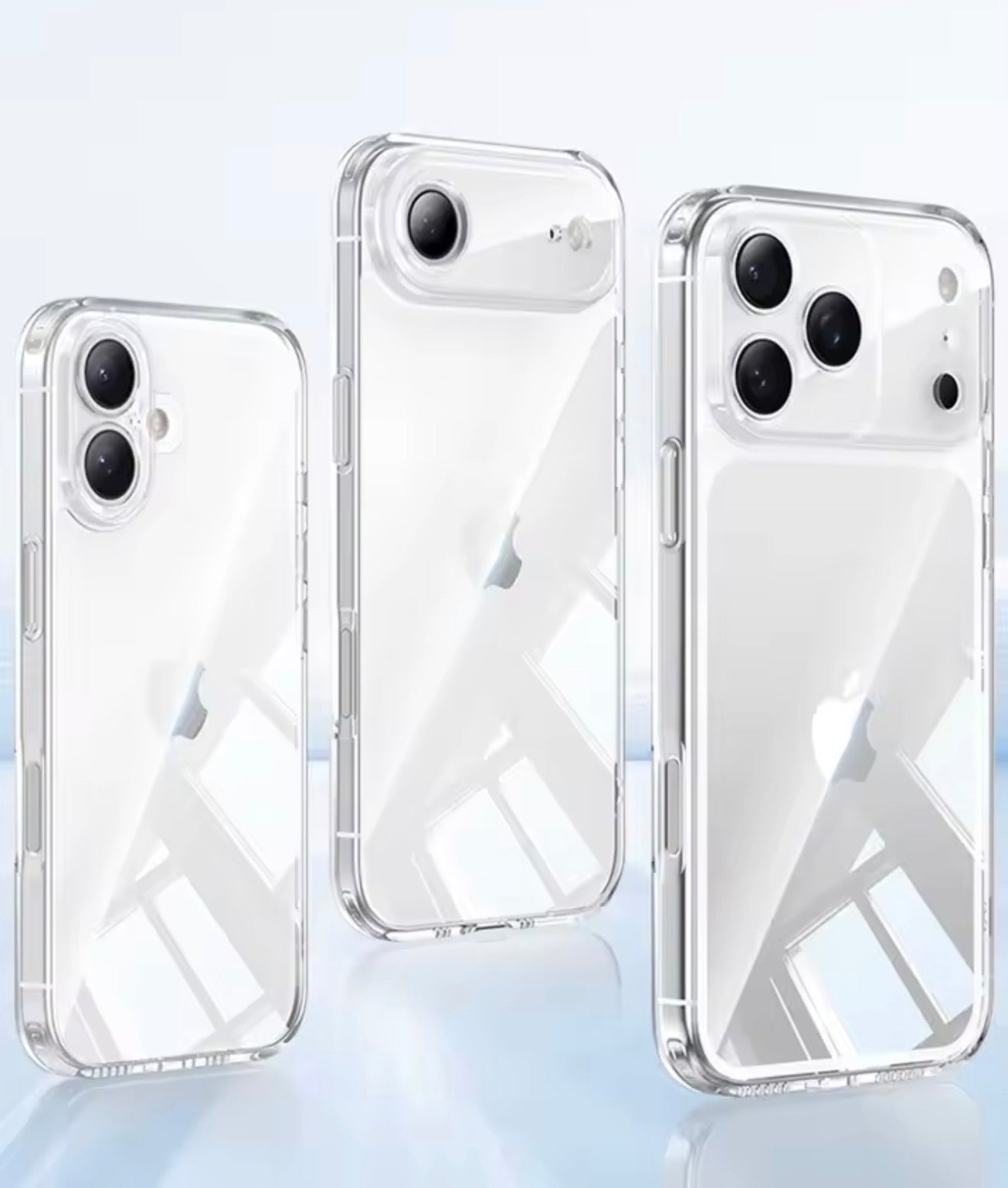 iPhone 17/17 Air / 17 Pro & 17 Pro Max Housse de protection, coque en silicone TPU avec protection de caméra, transparente