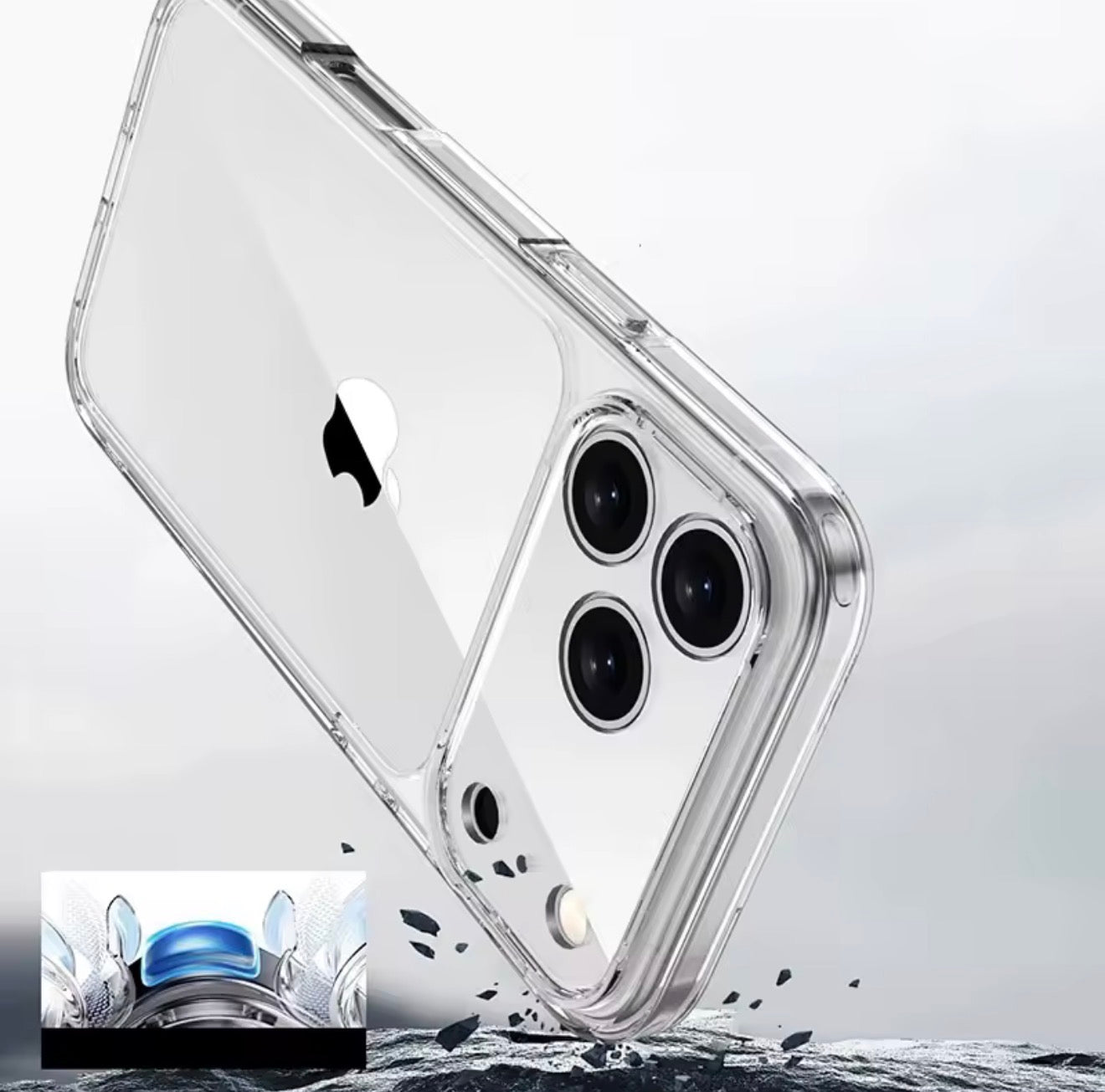 iPhone 17/17 Air / 17 Pro & 17 Pro Max Housse de protection, coque en silicone TPU avec protection de caméra, transparente