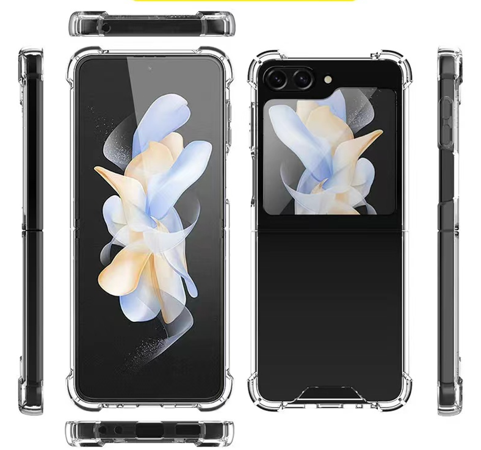 Z Flip 5 Luxus Mode Transparent Stossfest Silicone Abdeckung