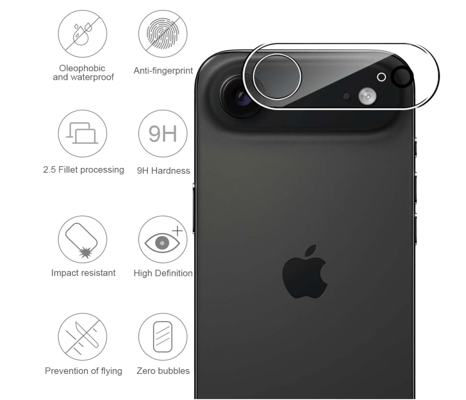 iPhone 17 / 17 Air / 17 Pro & 17 Pro Max Kamera Objektiv Protector Vollschutz Panzer Glas