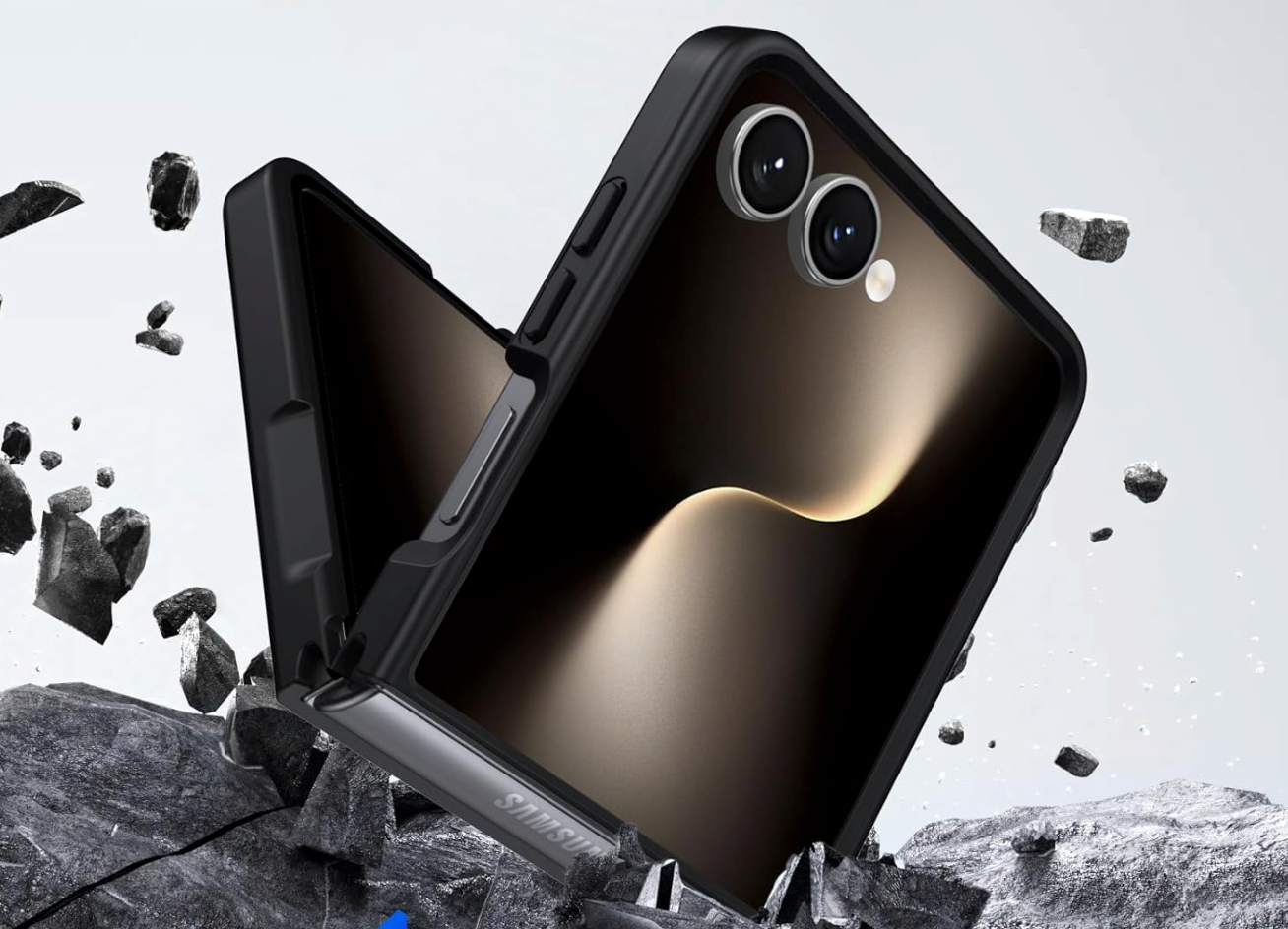 Samsung Galaxy Z Flip 7 Hülle mit MagSafe, durchscheinende matte Handy hülle , Schutzhülle mit stoßfestem Militärstandard, Schwarz