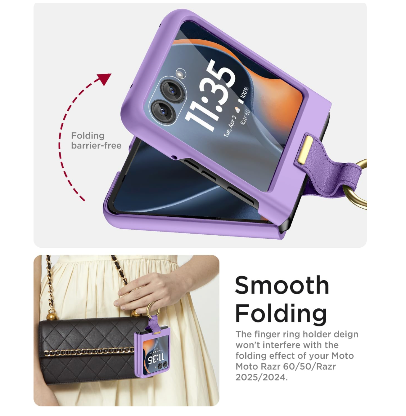 Samsung Galaxy Z Flip 7 5G Magnetische Scharnier Volle Schutz Abdeckung Kamera Glas - Violett