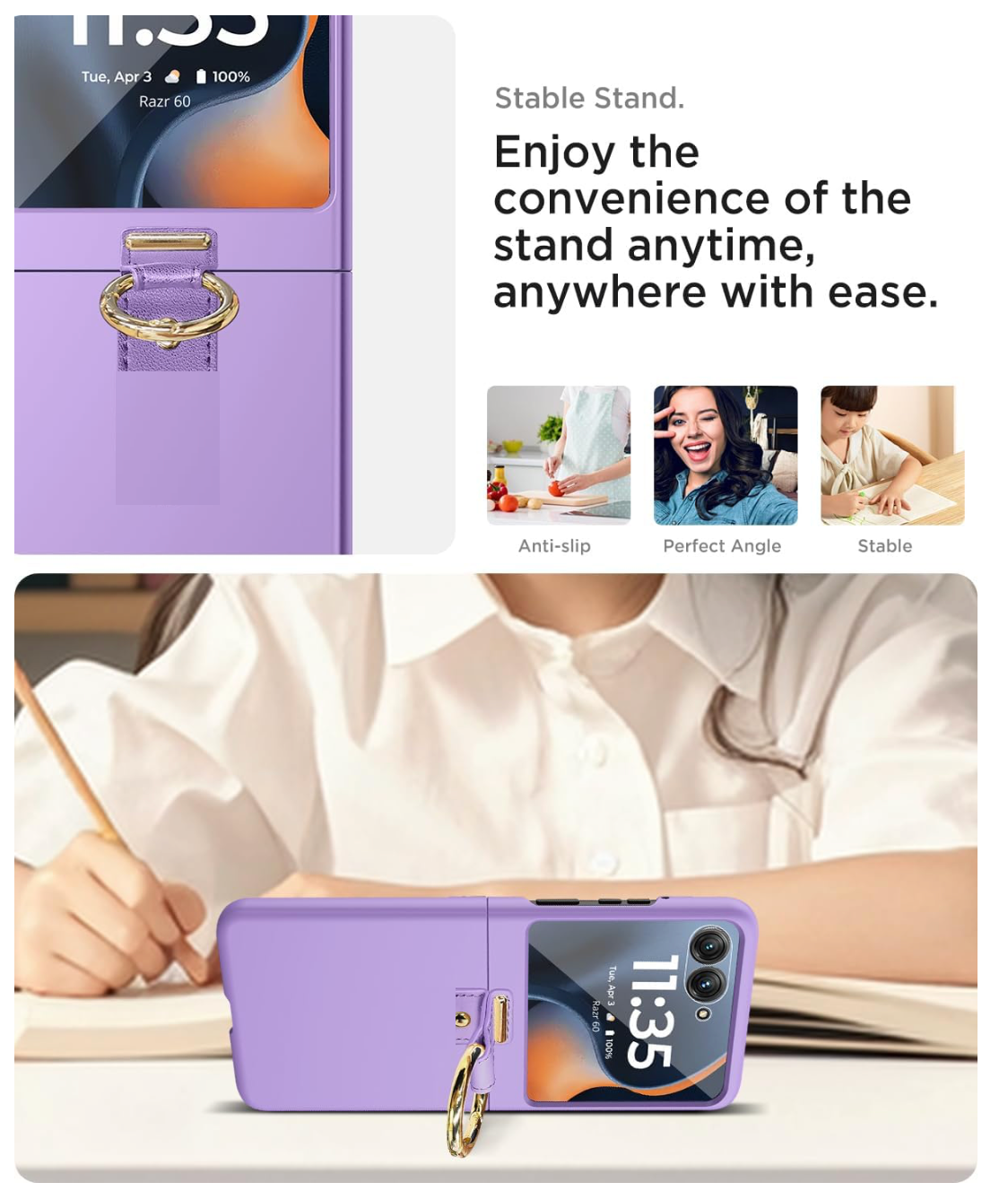 Samsung Galaxy Z Flip 7 5G Magnetische Scharnier Volle Schutz Abdeckung Kamera Glas - Violett
