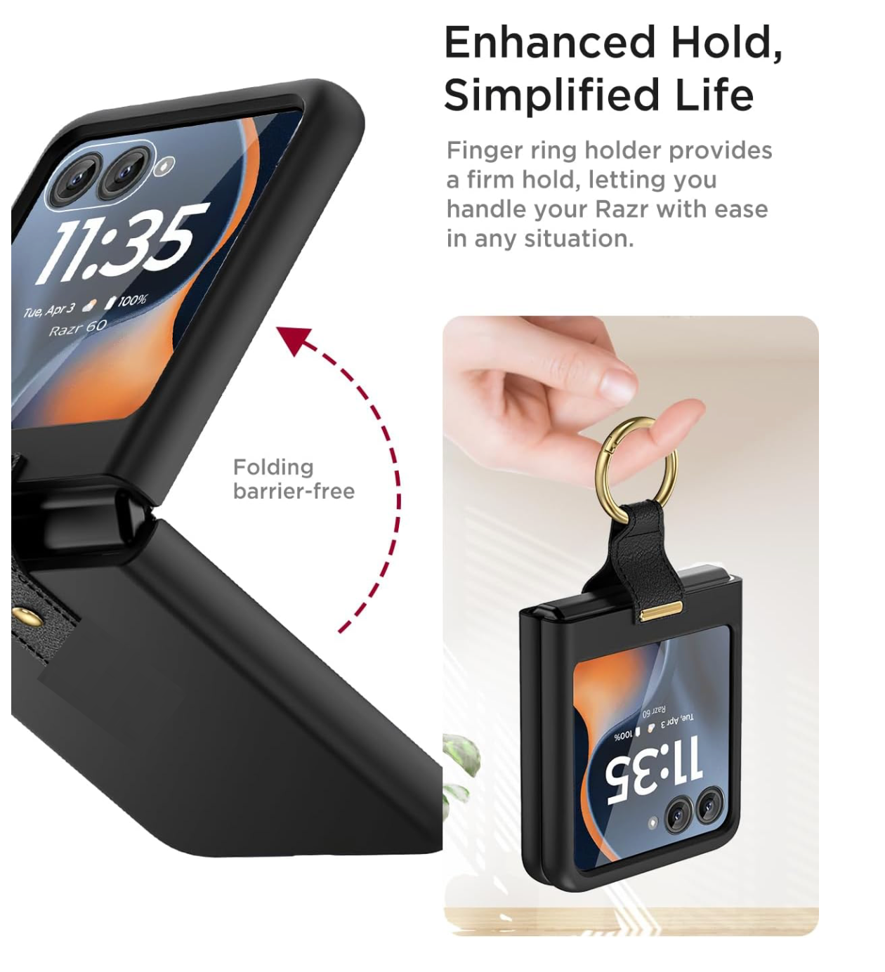 Samsung Galaxy Z Flip 7 5G Support Magnétique Volle Schutz Abdeckung Camera Glass - Noir
