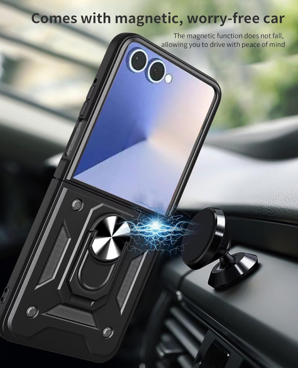 Samsung Z Flip 7 5G Handyhülle Schutzhülle, Ring Stander Abdeckung