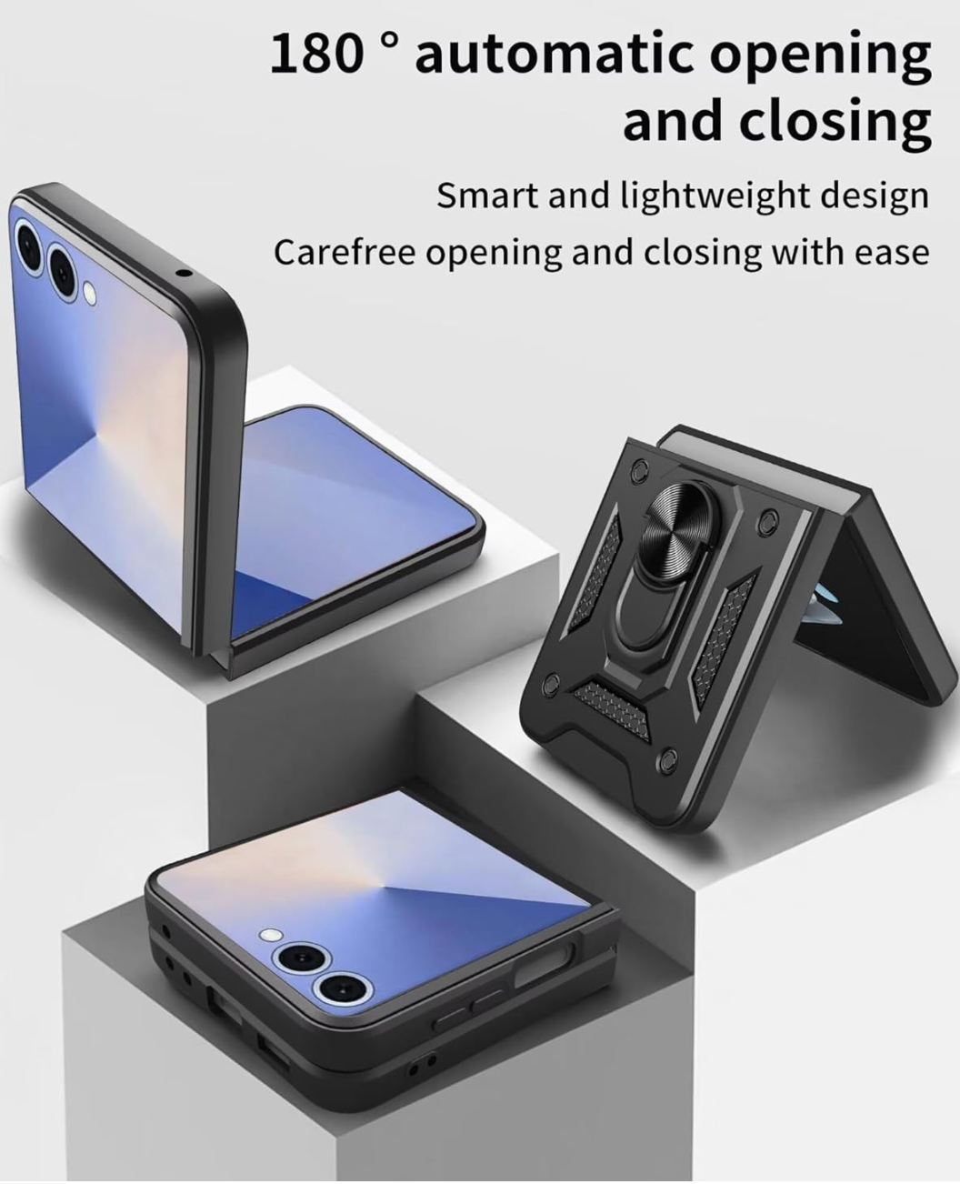 Samsung Z Flip 7 5G Handyhülle Schutzhülle, Ring Stander Abdeckung