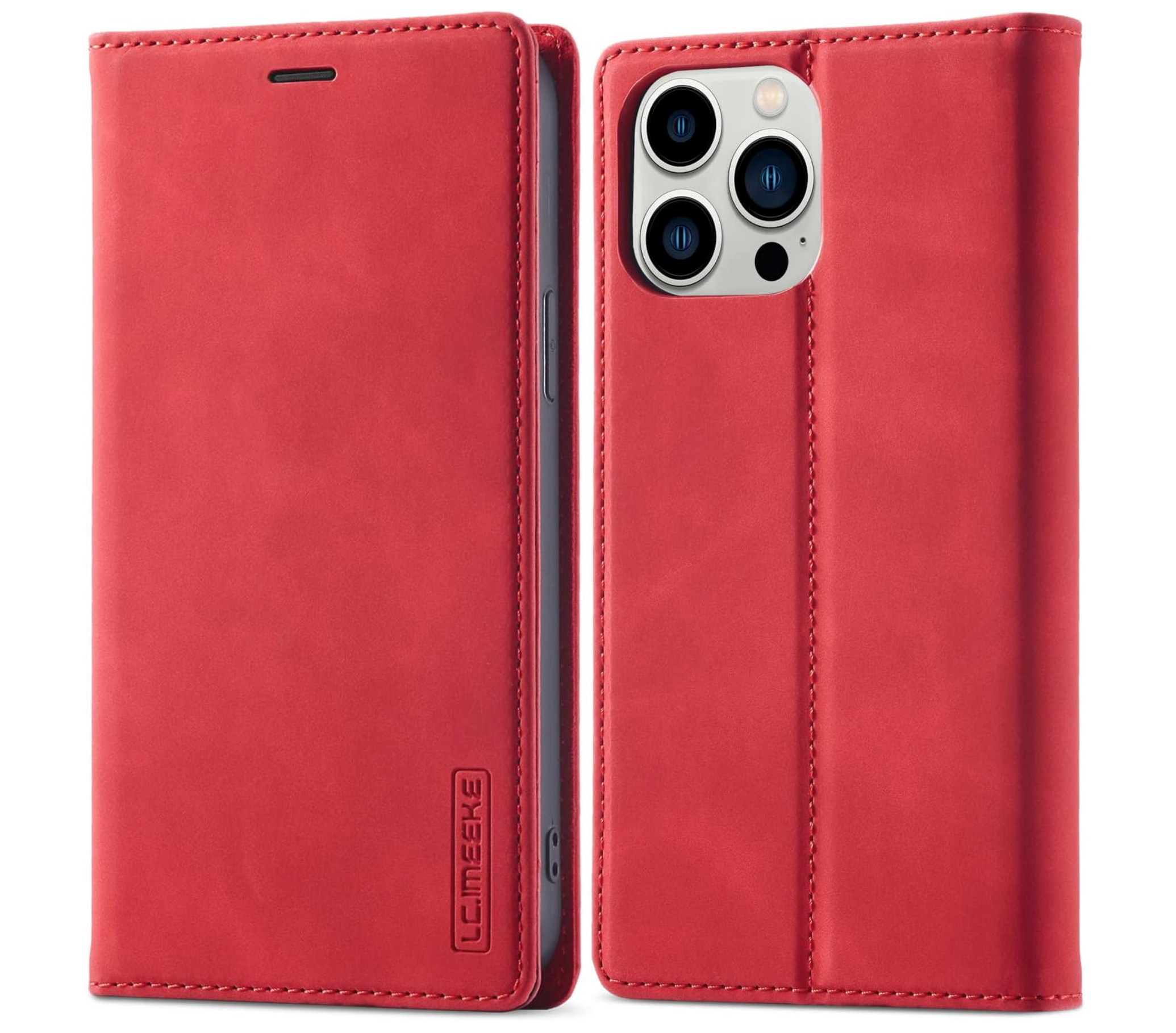 iPhone 15 / 15 Plus / 15 Pro & 15 Pro Max LC.IMEEKE Leder Tasche Flip Wallet Etui mit Kartenfächern