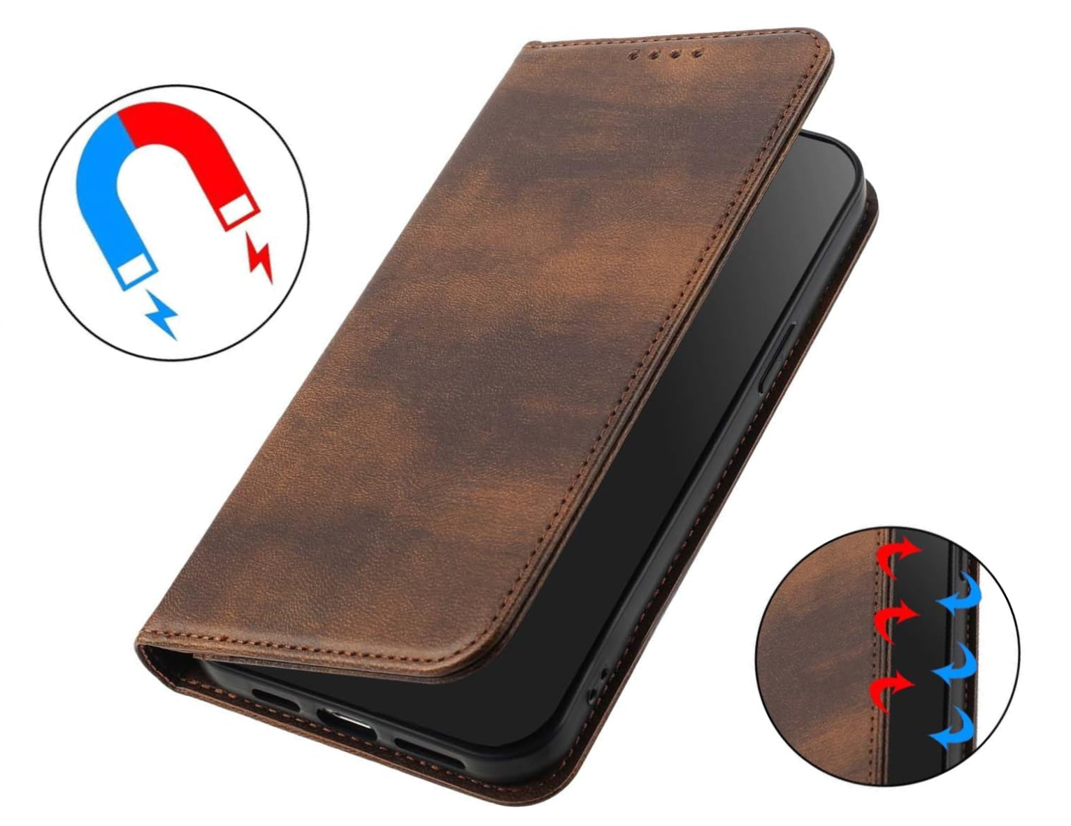 Google Pixel 10 / 10 Pro & 10 Pro XL ,Buch hülle Premium Echtes Leder Kartensteckplatz