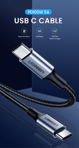 UGREEN USB-C auf USB-C Kabel 100W Power Delivery Ladekabel USB C USB C - 2M
