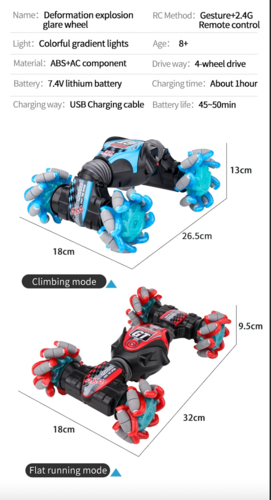 RC 4WD 86A Auto Radio Geste Induktion Musik Licht Stunt Fernbedienung Auto off-Road Control