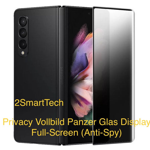 Samsung GALAXY Z Fold 3 - Anti Spy 9H Härte Bruchsicher Panzerglas Sichtschutzfolie 3D Curved.