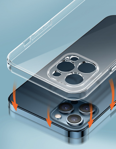 iPhone 14 / 14 Plus / 14 Pro & 14 Pro Max Housse de protection, coque en silicone TPU avec protection de caméra, transparente