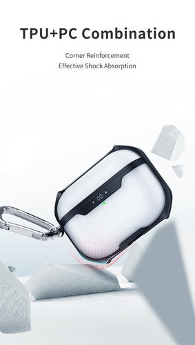 XUNDD Schutzhülle für AirPods 3rd Gen / AirPods Pro 2021 mit Karabiner, matt, Transparent