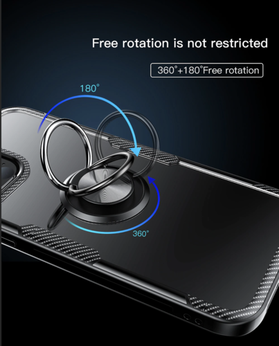 iPhone 14 / 14 Plus / 14 Pro & 14 Pro max Transparent Ringhülle Stossfeste Schutzhülle - Kohlenstoff