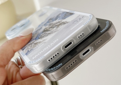 iPhone 13 Series - Berg muster Stossfest Klar TPU Telefon Zurück Abdecken / Hülle