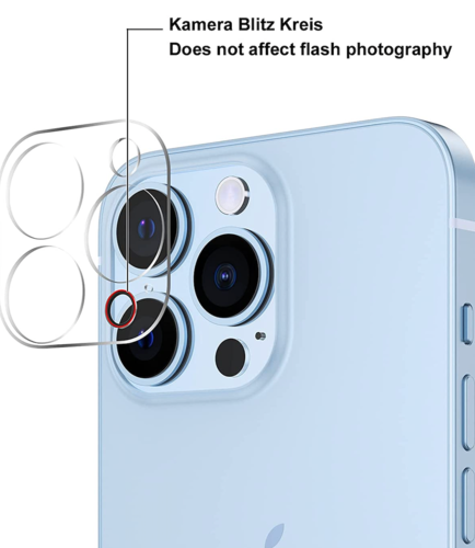 iPhone 14 / 14 Plus / 14 Pro & 14 Pro Max Kamera Objektiv Protector Vollschutz Panzer Glas