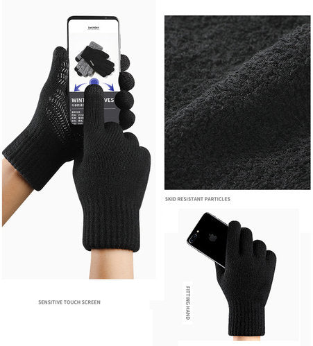 Winter Gestrickte Herren Handschuhe Touchscreen Anti-Rutsch