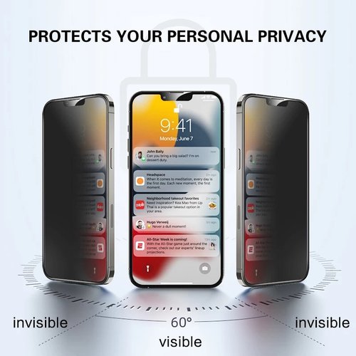 iPhone 12 Pro / 12 Pro Max - Anti Spy 9H Härte Bruchsicher Panzerglas Sichtschutzglas