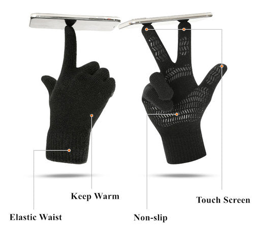 Winter Gestrickte Herren Handschuhe Touchscreen Anti-Rutsch