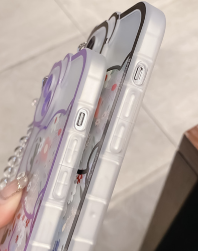 iPhone 13 / 13 Pro & 13 Pro Max weiche Cartoon Blumen-Bär Hülle