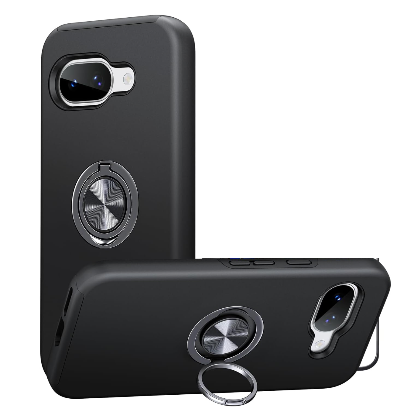 Google Pixel 9a / 9 / 9 Pro & 9 Pro Xl  2024, Handyhülle - Cover, 360° drehbarer Ringhalter, magnetisch mit Ring, [Stossfestes Militär unzerstörbar] TPU Bumper Silikon