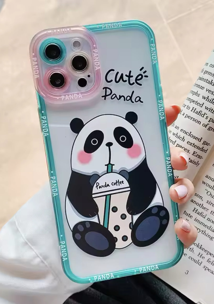 iPhone 13 Series Shutzhülle Soft Back Cover Handy hülle cute Lovely Panda Bear Design Slim Flexible