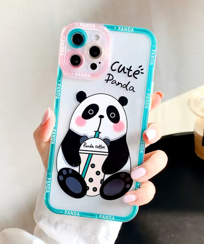 iPhone 13 Series Shutzhülle Soft Back Cover Handy hülle cute Lovely Panda Bear Design Slim Flexible