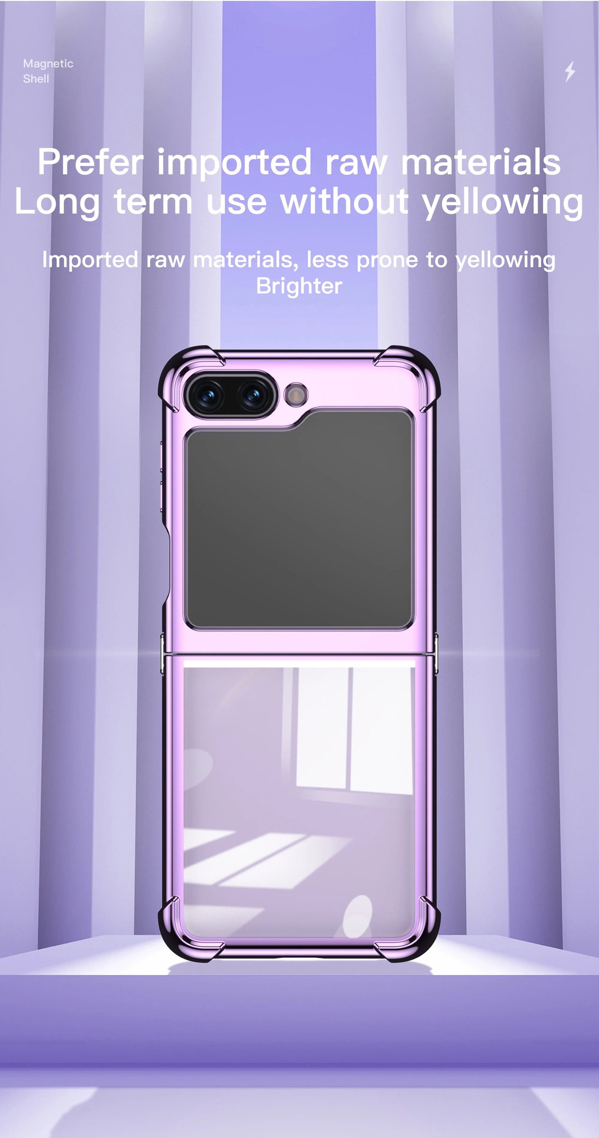 Samsung Galaxy Z Flip 5 5G Hülle, Bunte Galvanisierung, transparent, weiches Silikon, faltbar, stoßfest