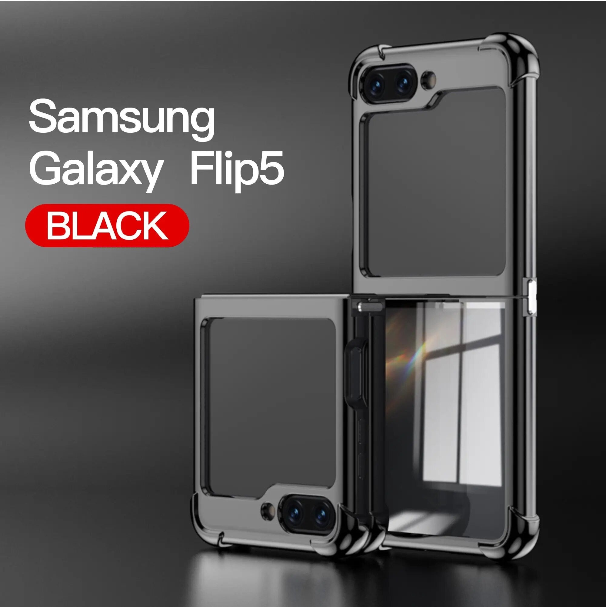 Samsung Galaxy Z Flip 5 5G Hülle, Bunte Galvanisierung, transparent, weiches Silikon, faltbar, stoßfest