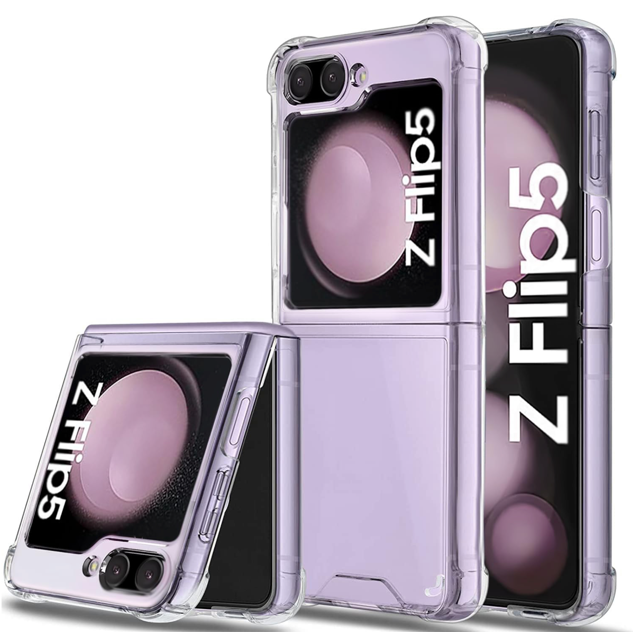 Z Flip 5 Luxus Mode Transparent Stossfest Silikon Abdeckung