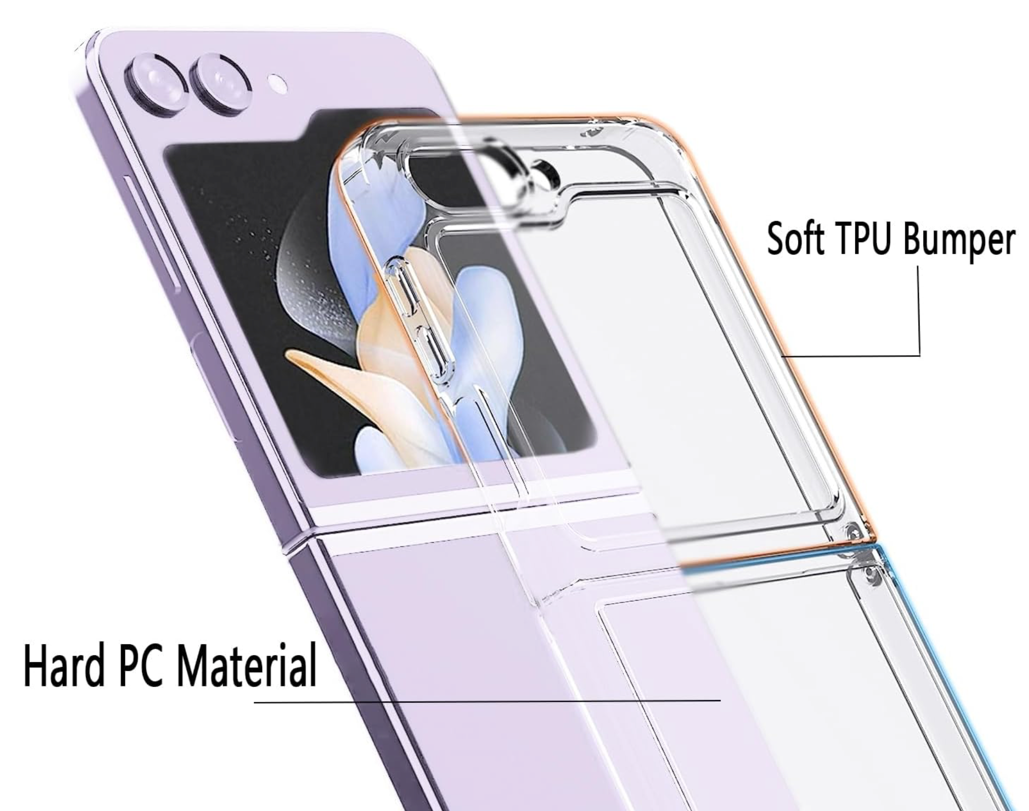 Z Flip 5 Luxus Mode Transparent Stossfest Silikon Abdeckung