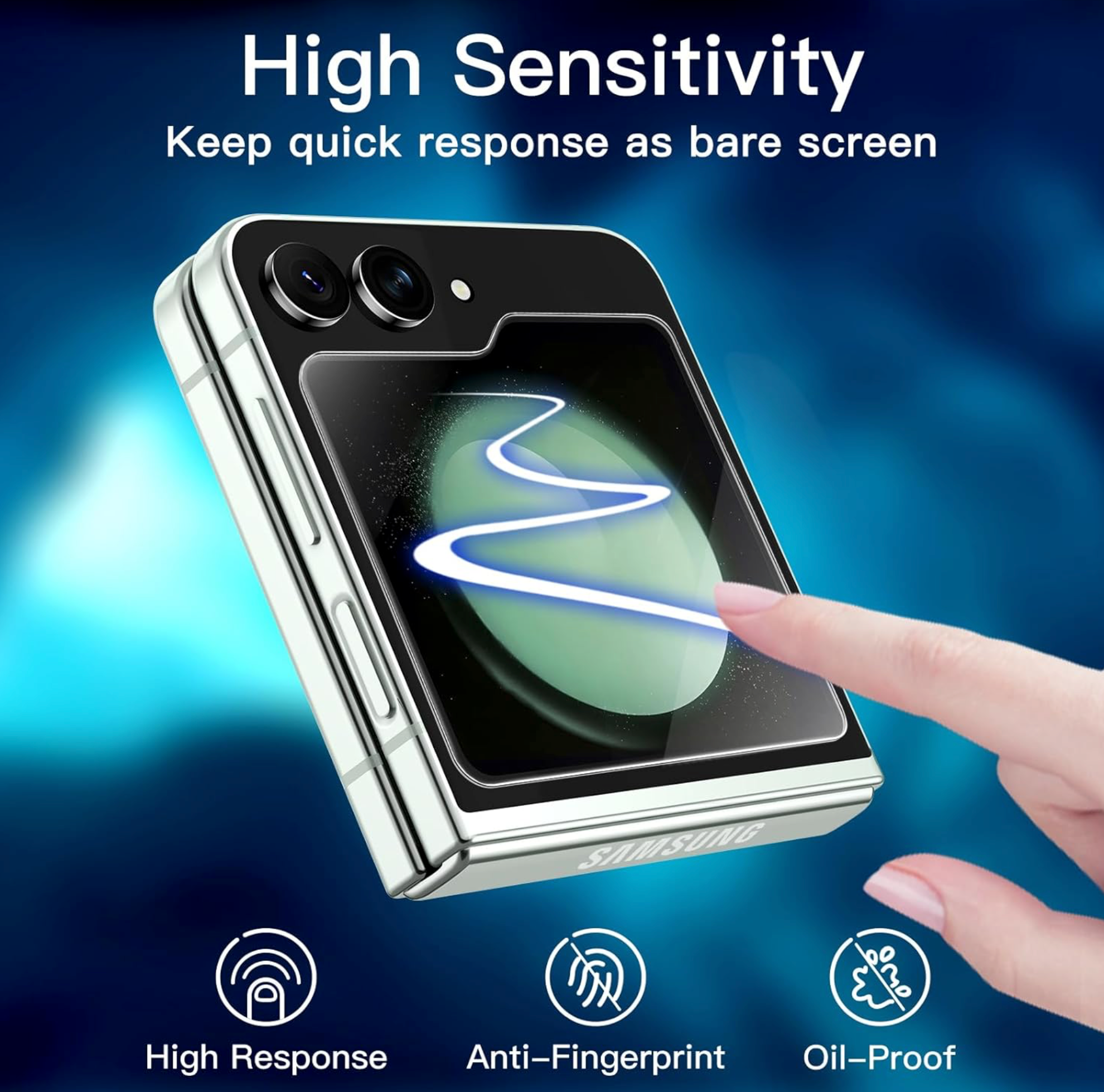 Samsung Galaxy Z Flip 5, 9H  aus gehärtetem Glas, Anti-Scratch Panzerglas