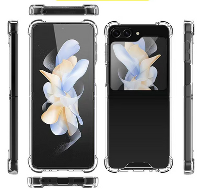 Z Flip 5 Luxus Mode Transparent Stossfest Silicone Abdeckung