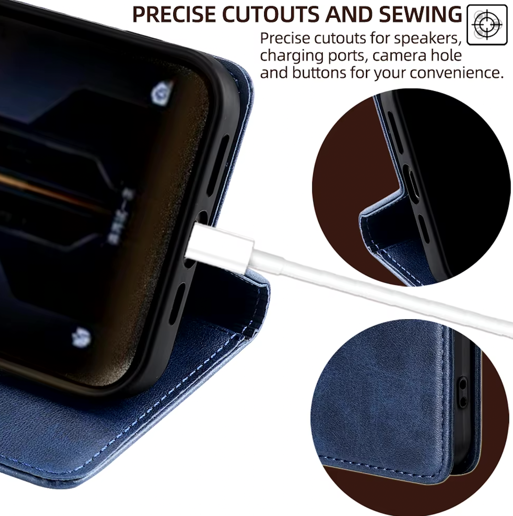 iPhone X / XR  Leder Tasche Flip Wallet Etui mit Kartenfächern