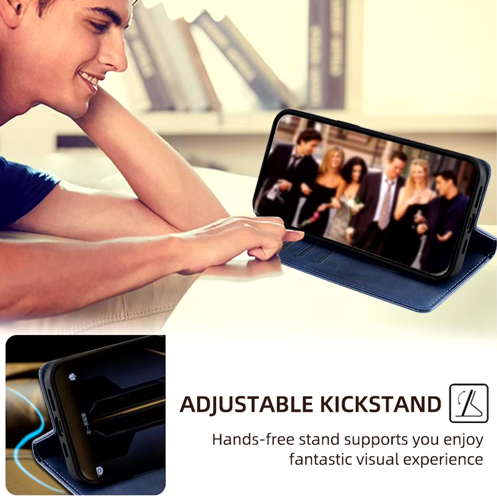 iPhone X / XR  Leder Tasche Flip Wallet Etui mit Kartenfächern