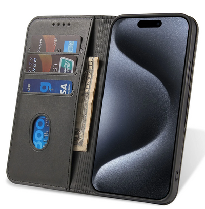 iPhone 16 / 16 Plus / 16 Pro & 16 Pro Max / 16E Leder Tasche Flip Wallet Etui mit Kartenfächern