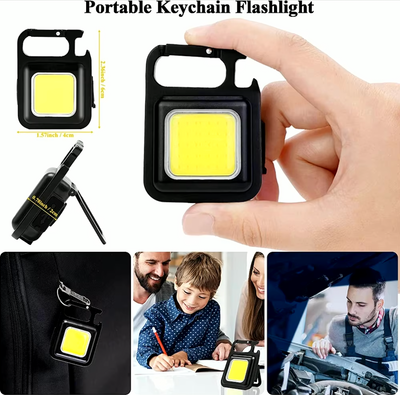 Mini COB Schlüsselanhänger-Taschenlampe, LED-Lampe, Campinglichter mit Magnet, 4 Beleuchtungsmodi für das Camping zu Hause