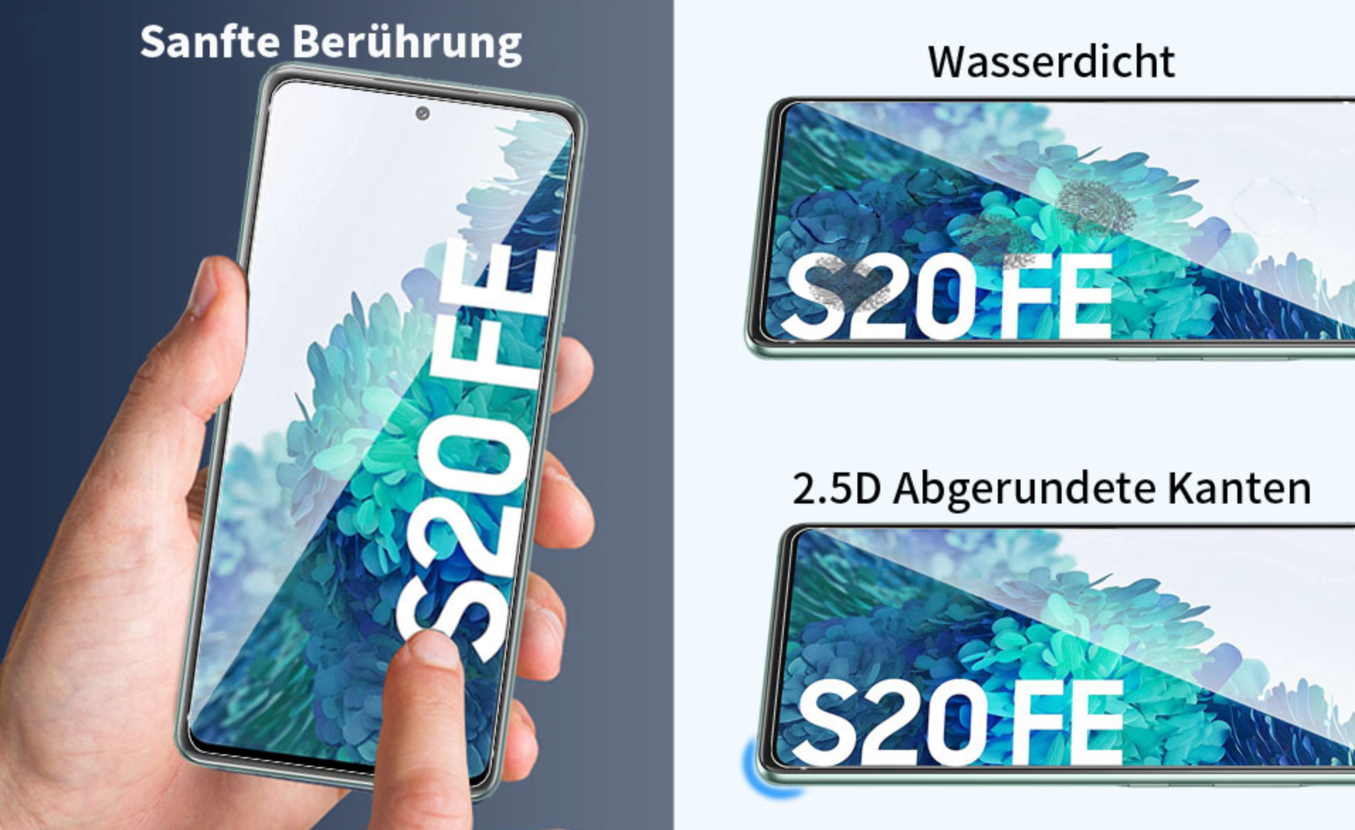 Samsung Galaxy S20 FE / S20 FE 5G, Panzerglas 9H Härte Glas, HD Klares Schutzglas, Kratzfest