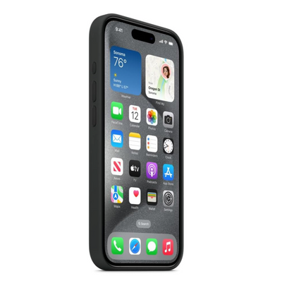 Coque en silicone pour iPhone 15/15 Plus/15 Pro et 15 Pro Max avec MagSafe, protection