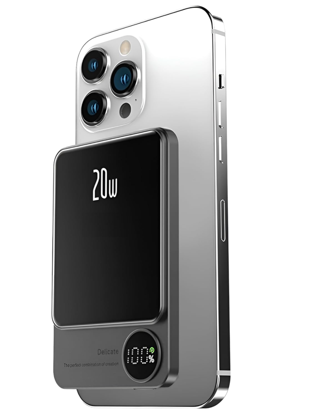 Super Power Bank  mit Magnetisch kabelloses Ladegerät 10000mAh PD 20W - Schwarz