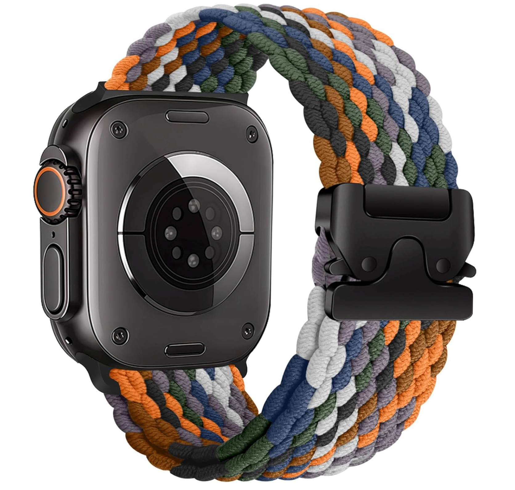 Apple Watch Ultra 49 mm  / Ultra 2 ,Geflochtene Armbänder elastisches Nylonband Fallschirmverschluss armband