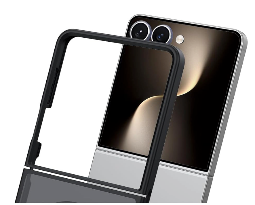 Samsung Galaxy Z Flip 7 Hülle mit MagSafe, durchscheinende matte Handy hülle , Schutzhülle mit stoßfestem Militärstandard, Schwarz