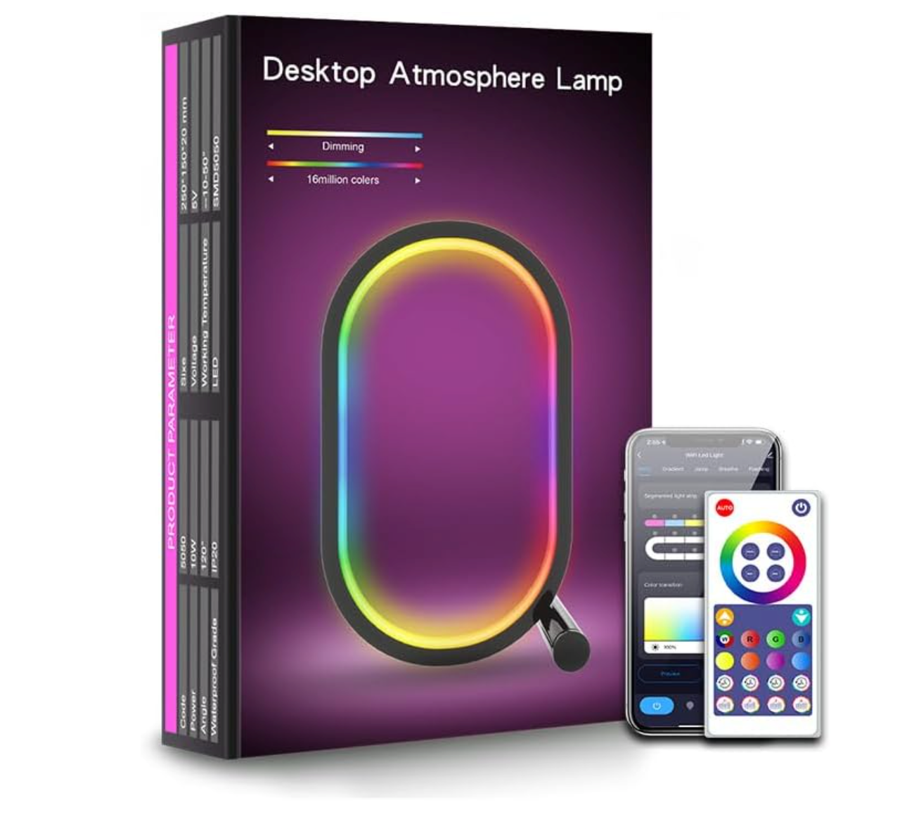 Drahtloses Bluetooth-Tisch-LED-Licht, farbwechselnde LED-Tischlampe - Musik synchronisieren, Einstellungen über App steuern, in lebendige RGB-Spielbeleuchtung eintauchen - für TV,Hintergrundbeleuchtung und Schlafzimmer Ambiente