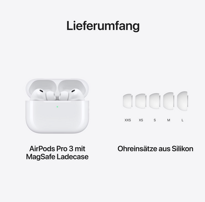 Apple AirPods Pro 3.Gen mit MagSafe Aktive Geräuschunterdrückung, 8 h, Kabellos - Neu