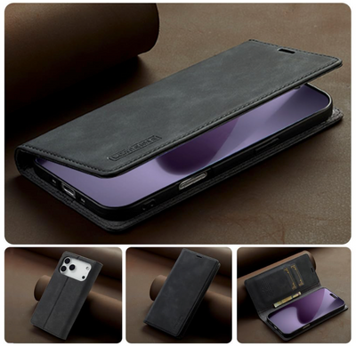 iPhone 17 / Air  / 17 Pro & 17 Pro Max LC.IMEEKE Leder Tasche Flip Wallet Etui mit Kartenfächern