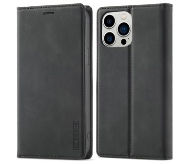 iPhone 16 / 16 Plus / 16 Pro &amp; 16 Pro Max Étui portefeuille à rabat en cuir avec pochettes pour cartes