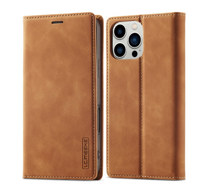 iPhone 16 / 16 Plus / 16 Pro & 16 Pro Max  LC.IMEEKE Leder Tasche Flip Wallet Etui mit Kartenfächern