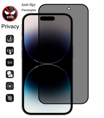 iPhone 14 / 14 Plus / iPhone 14 Pro &amp; 14 Pro Max Anti Spy 9H Härte Bruchsicher Panzerglas / Confidentialité