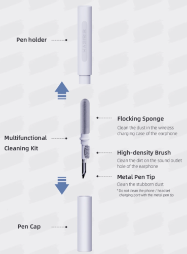 Hagibis AirPods Reinigungs set für AirPods Pro 1 / 2 / 3,4 Multifunktionaler Reinigungsstift